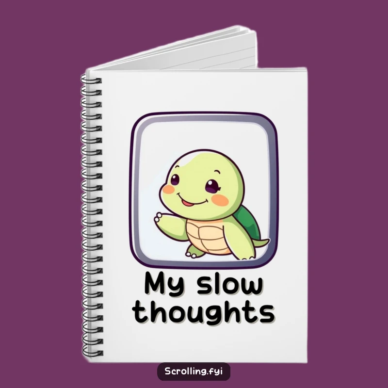 Funny Turtle Swiping Display Notebook, Slow Pace Journal, Great Funny Notebook Gift