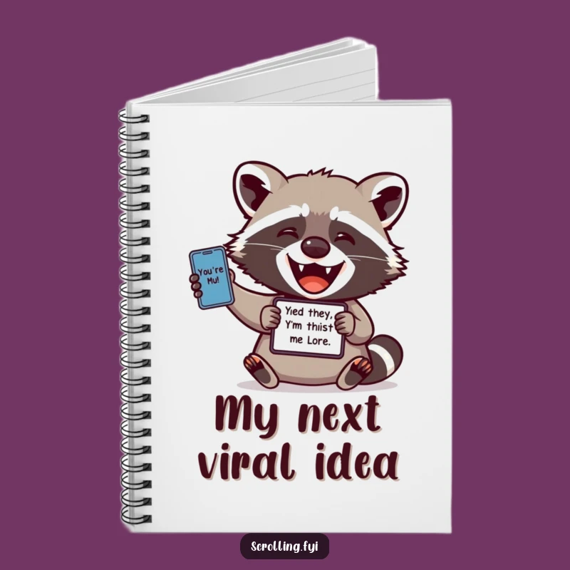 Funny Raccoon Meme Notebook: Delighted Raccoon Captures Ideas, Journal Gift