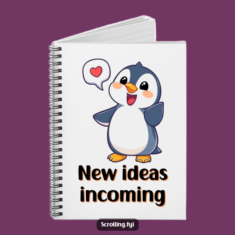 Funny Penguin Notification Notebook A Perfect Gift for Digital Journaling and Ideas
