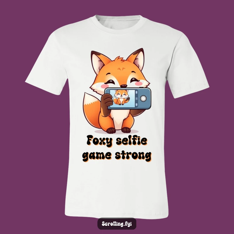 Funny Fox Photographer T-Shirt: A Smiling Fox Capturing Memories With Its Phone