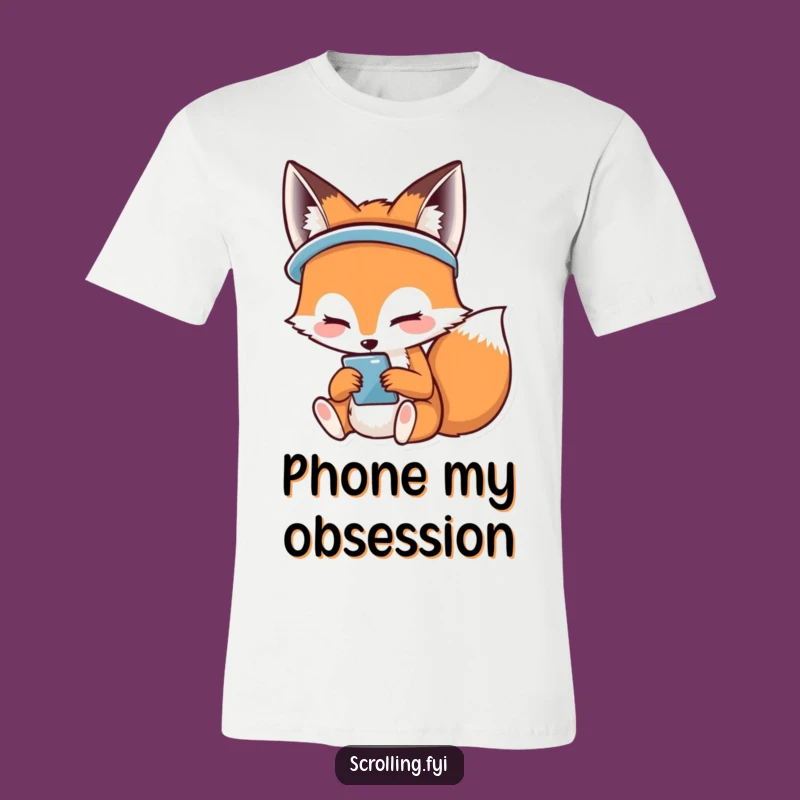 Funny Happy Fox Phone Shirt: Hilarious & Joyful Gift Tee