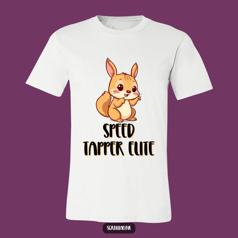 Funny Playful Squirrel Tapping T-Shirt - Amusing Gift for Tech Enthusiasts