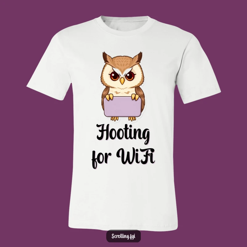Funny Proud Owl Gadget T-Shirt - Hilarious Smart Bird Apparel