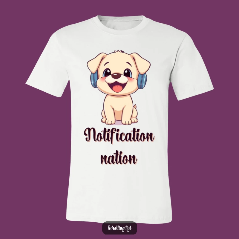 Funny Puppy Notification T-Shirt: Wear Your Joyful Tech Surprise!