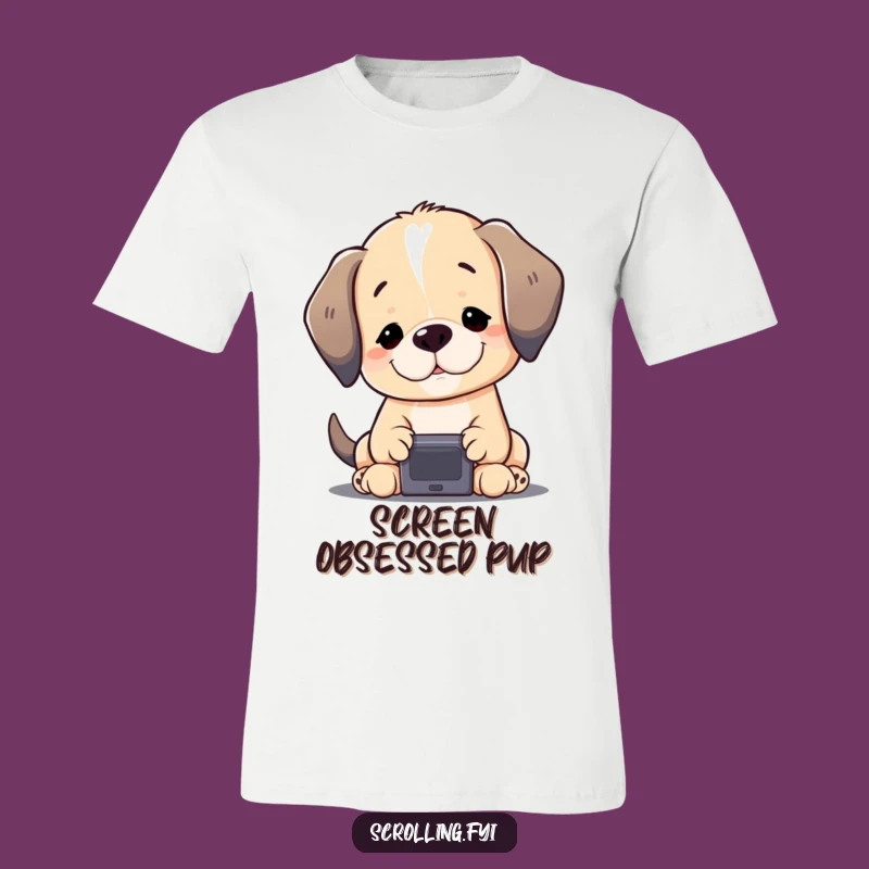 Funny Puppy Screen T-Shirt: Wear Your Digital Devotion with This Cute Tee