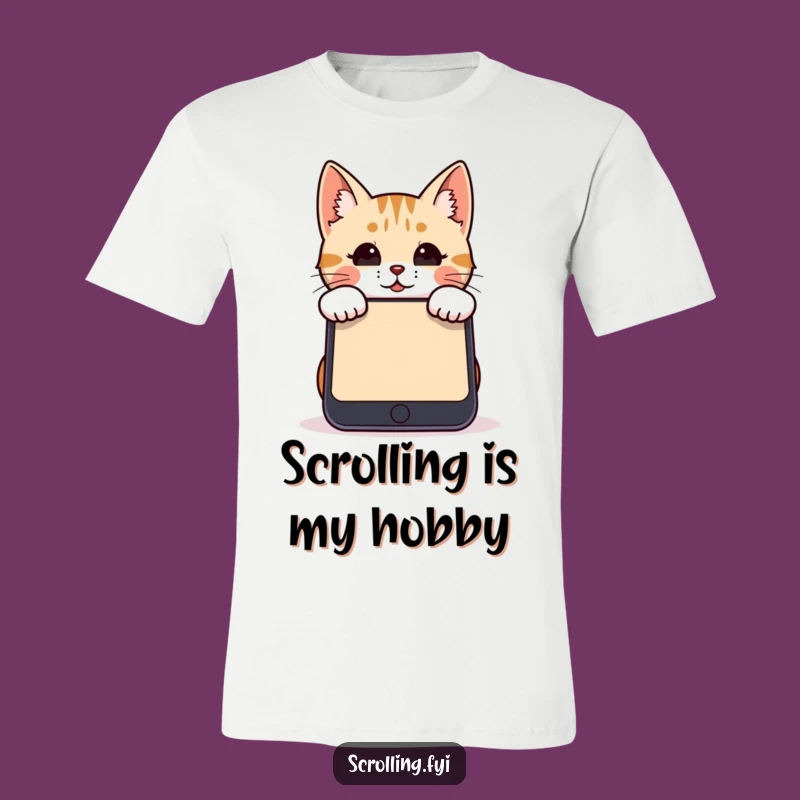 Funny Cat Smartphone T-Shirt: Wear Your Digital Obsession with Humor!