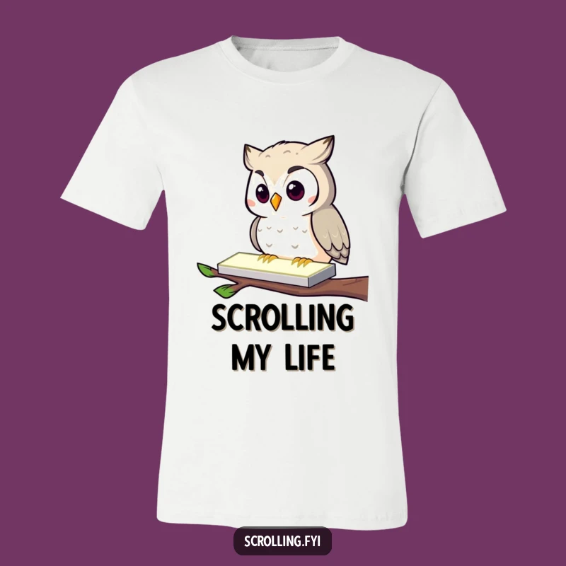 Funny Owl Tech T-Shirt: Modern Obsession Hilariously Captured on This Tee