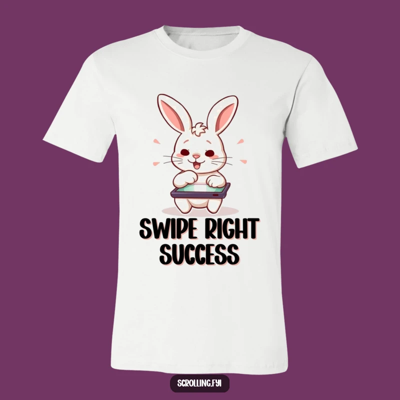 Funny Rabbit Swiping T-Shirt: Hilarious Tablet User Gift