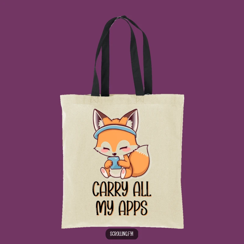 Funny Happy Fox Phone Tote: Carry Your Joy & Gadgets