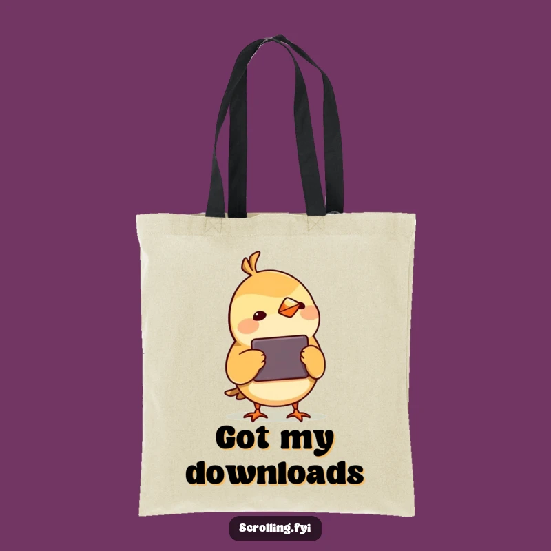 Funny Bird Watching Device Tote Bag, Cute Tech Humor Accessory, Ideal Funny Gift