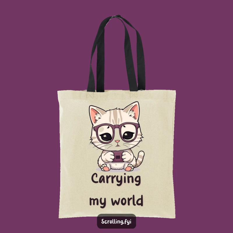 Funny Cat Tote Bag: Stylish & Hilarious Tech Accessory Gift
