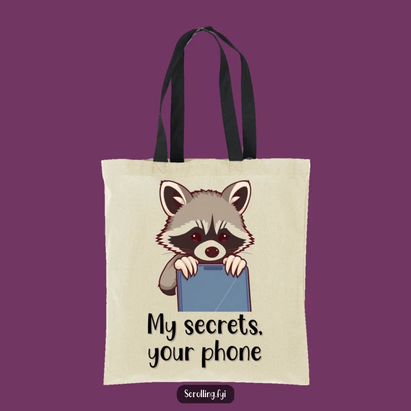 Funny Mischievous Raccoon Tote Bag: Carry Your Secrets (or Snacks), Chic Funny Gift