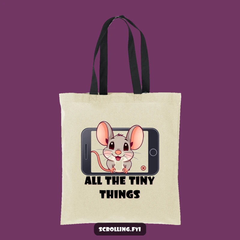 Funny Mouse Phone Tote Bag: Stylish and Humorous Carry-All for Daily Adventures