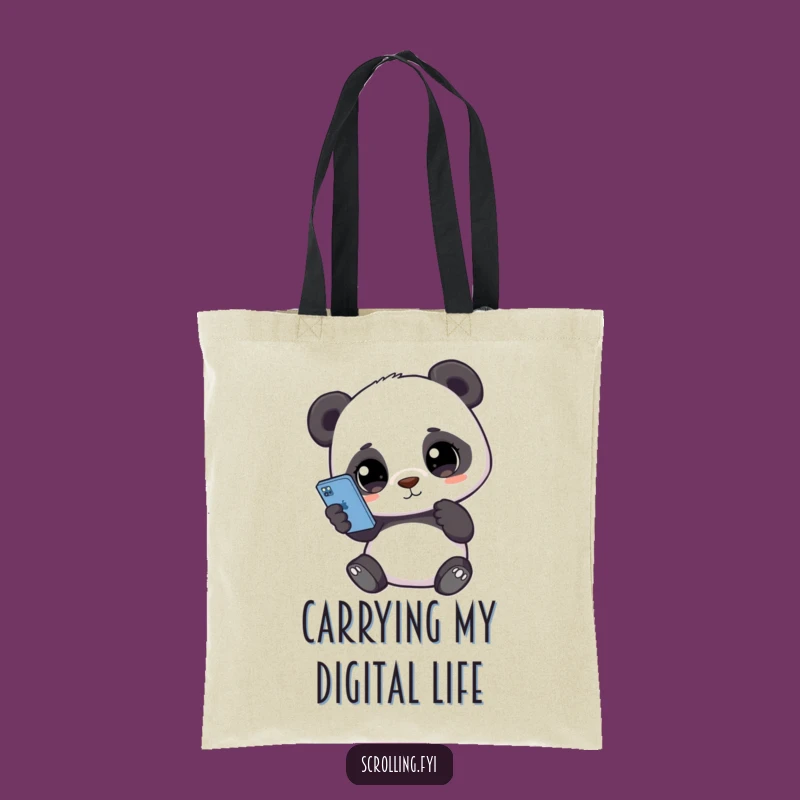 Funny Panda Phone Tote Bag: Carry Your Tech Essentials with Style