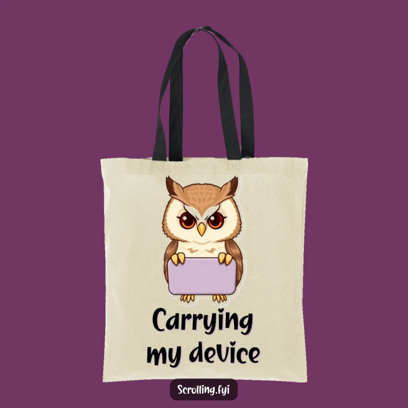 Funny Proud Owl Gadget Tote Bag - Chic & Hilarious Accessory