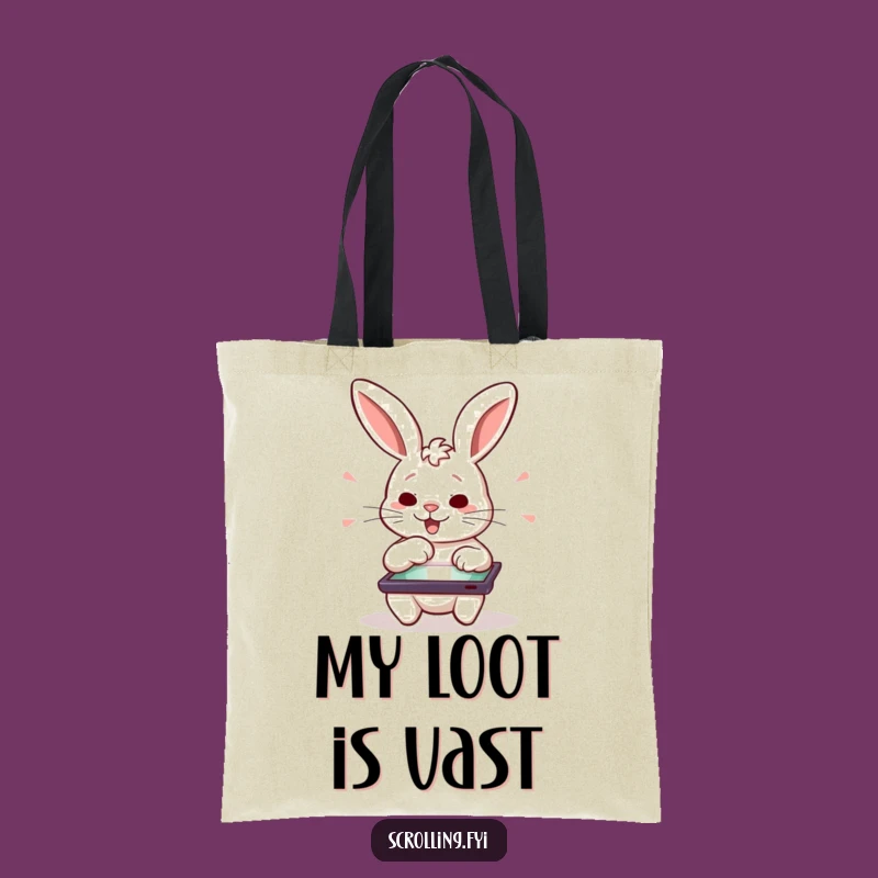 Funny Rabbit Tote Bag: Stylish & Hilarious Tablet Accessory Gift