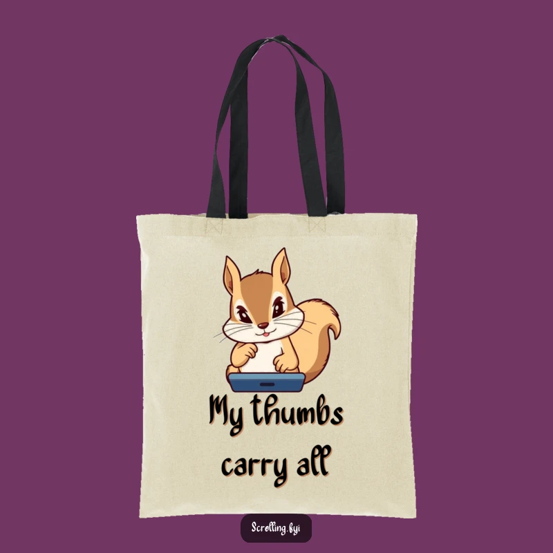 Funny Squirrel Tote Bag: Intense Gamer Design, Chic & Humorous Gift!