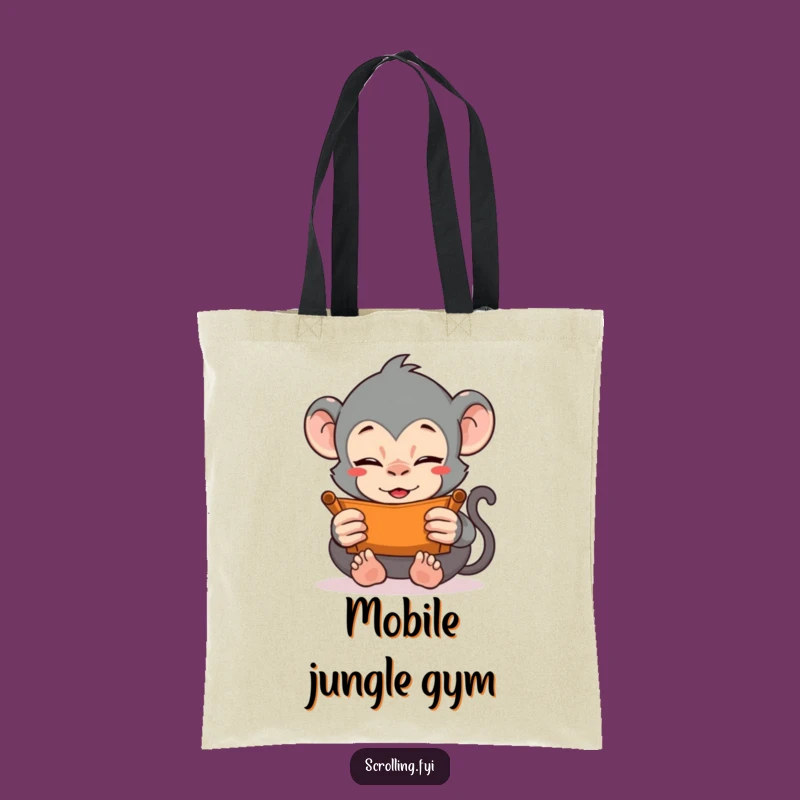 Funny Monkey Tote Bag: Vigorously Scroll Your Essentials