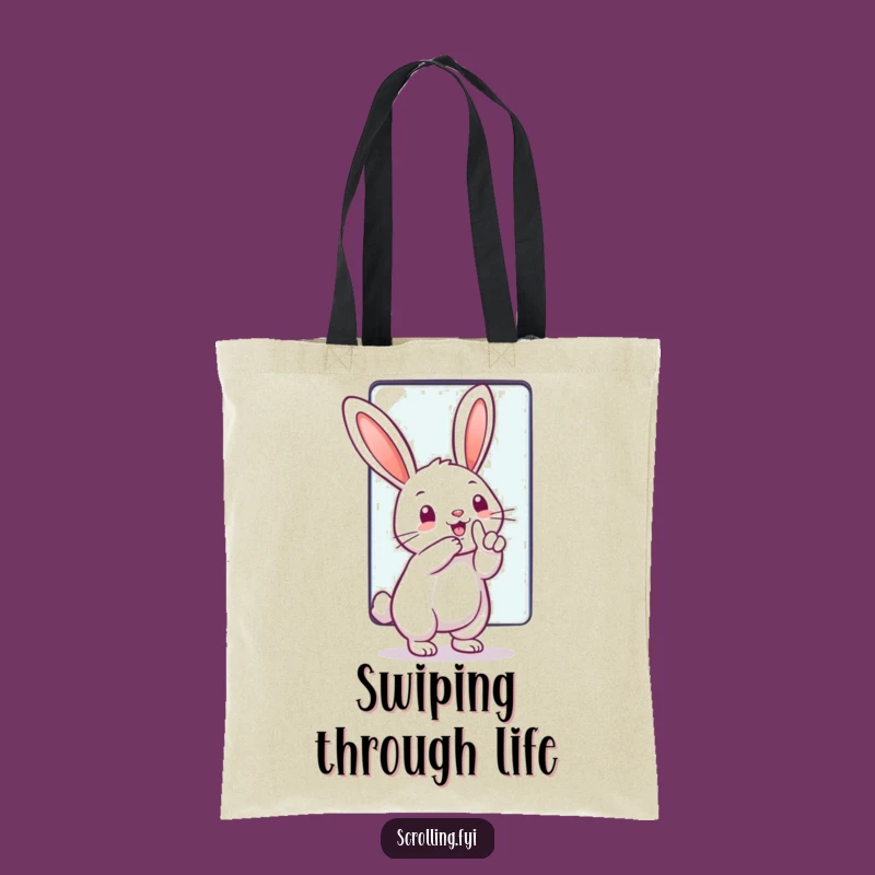 Funny Tech Rabbit Tote Bag: Carry Your Gadgets with Humor